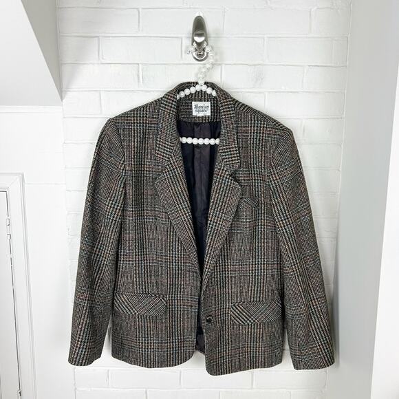 Vintage Barclay Square Tweed Herringbone Wool Blazer - Picture 1 of 8